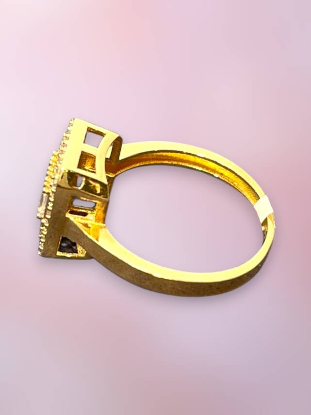 14 Ayar Altın Toz Baget Yüzük - 6