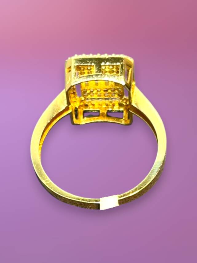 14 Ayar Altın Toz Baget Yüzük - 7