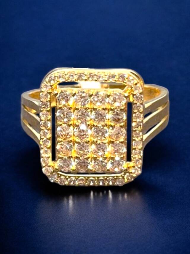 14 Ayar Altın Toz Baget Yüzük - 1