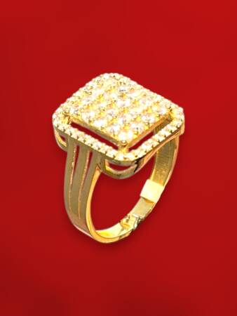 14 Ayar Altın Toz Baget Yüzük - 4