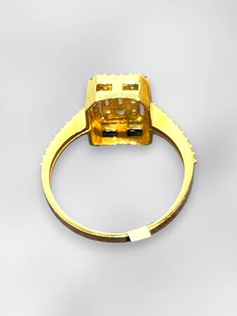 14 Ayar Altın Toz Baget Yüzük - 8