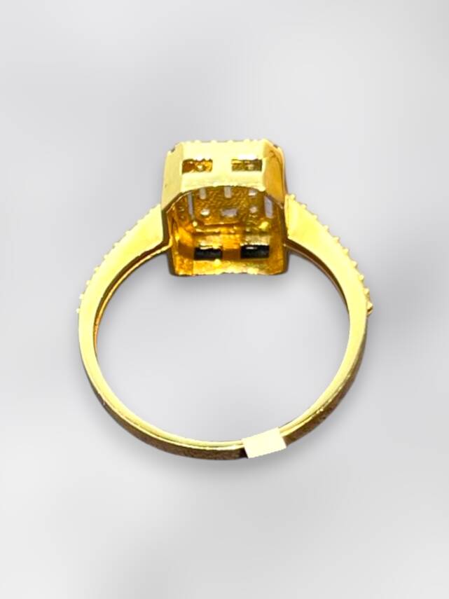 14 Ayar Altın Toz Baget Yüzük - 8