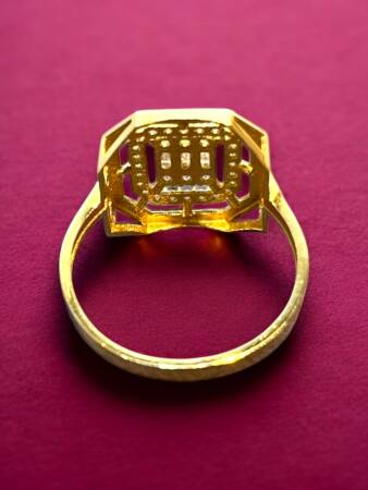 14 Ayar Altın Toz Baget Yüzük - 8