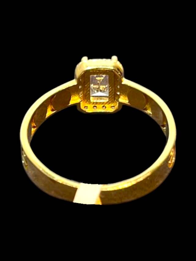 14 Ayar Altın Vidalı Baget Yüzük - 7