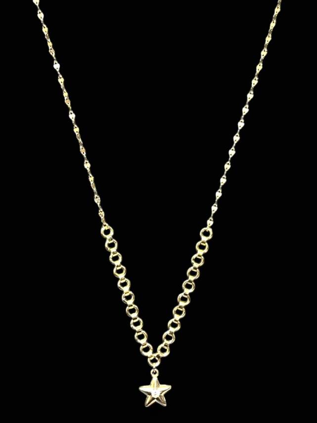 14 Ayar Altın Yıldız Kolye - 3
