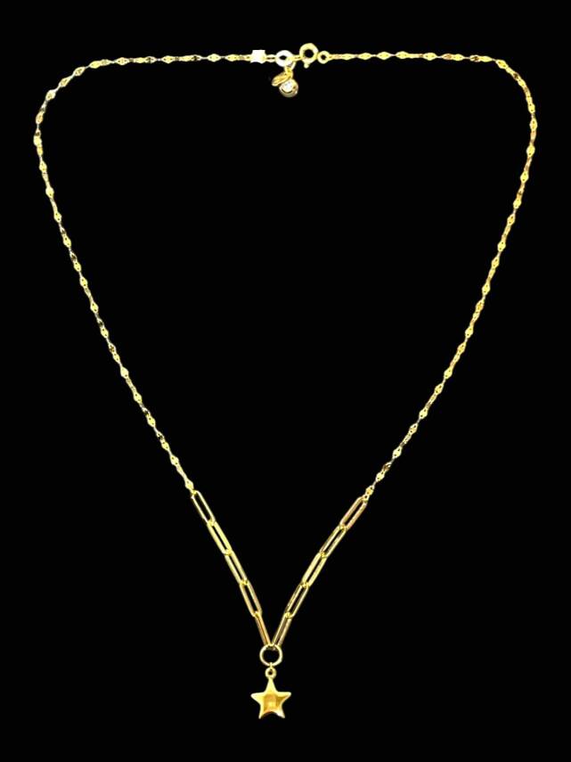 14 Ayar Altın Yıldız Kolye - 6