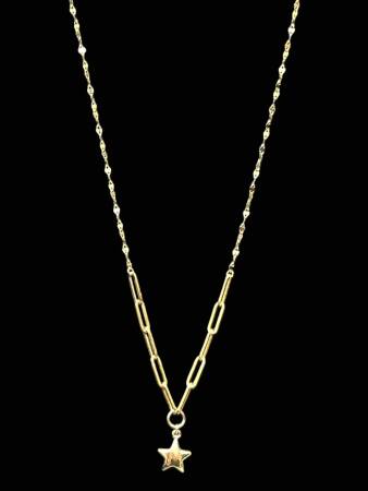 14 Ayar Altın Yıldız Kolye - 