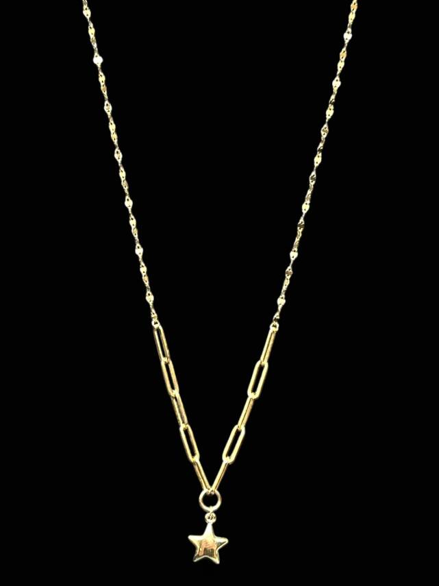 14 Ayar Altın Yıldız Kolye - 1