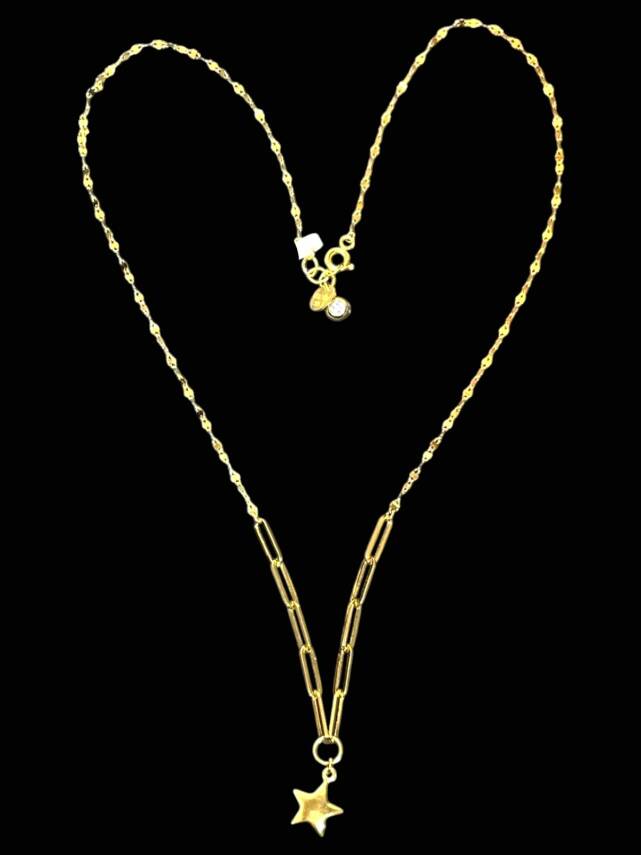 14 Ayar Altın Yıldız Kolye - 2