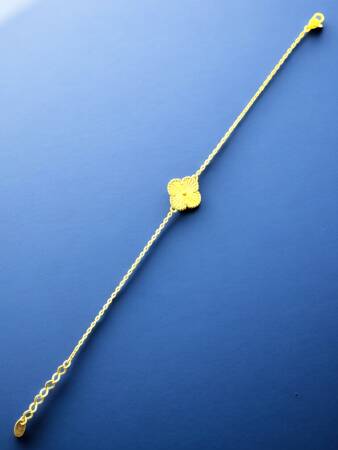 14 Ayar Altın Yonca Kolye ve Bileklik Set - 7