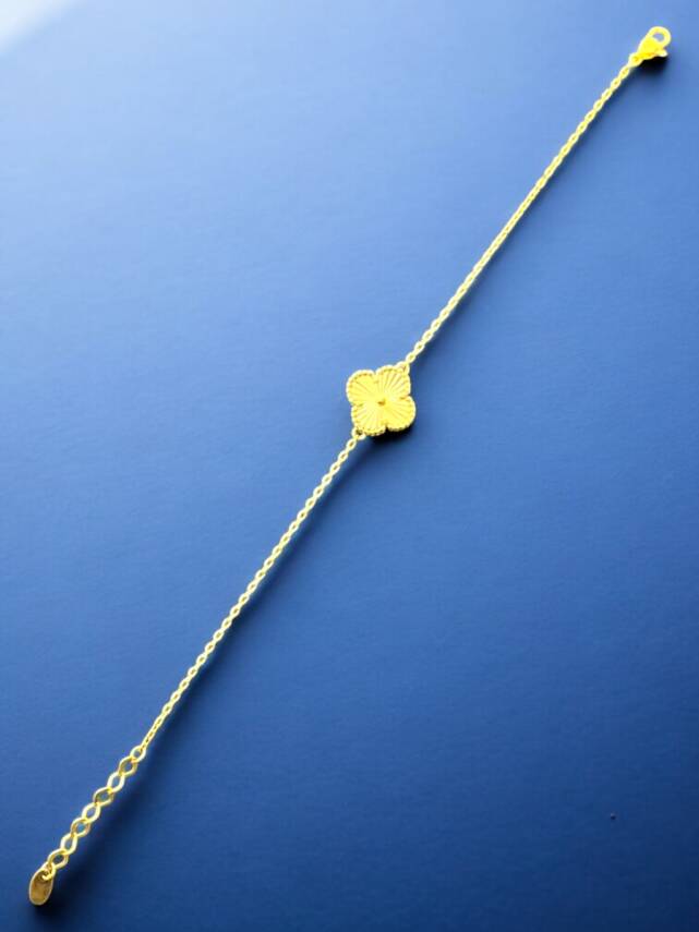 14 Ayar Altın Yonca Kolye ve Bileklik Set - 7