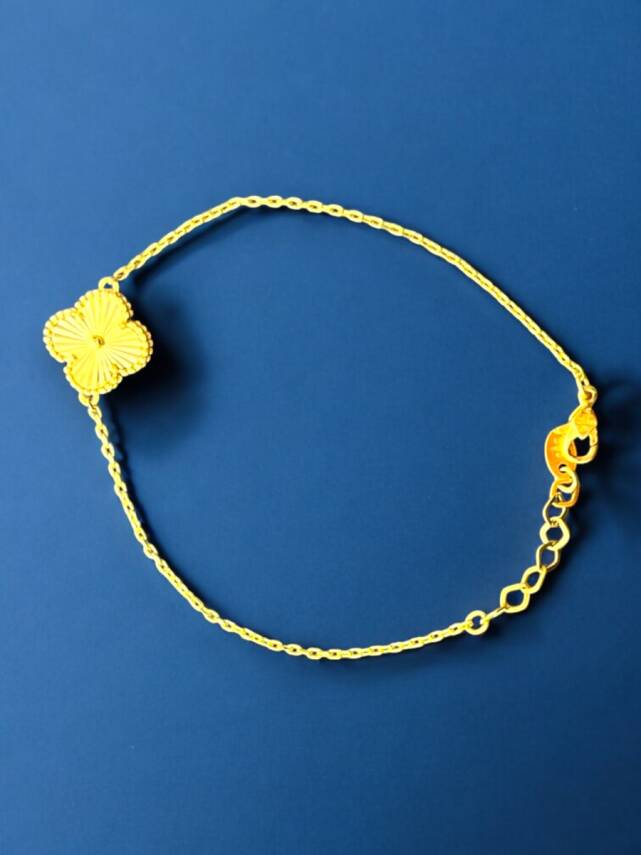 14 Ayar Altın Yonca Kolye ve Bileklik Set - 8