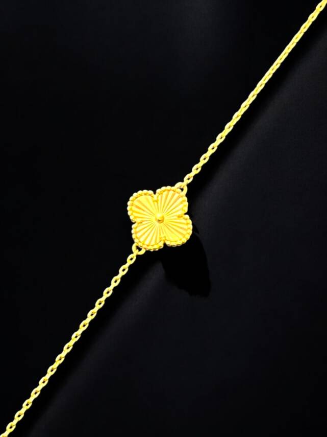 14 Ayar Altın Yonca Kolye ve Bileklik Set - 2