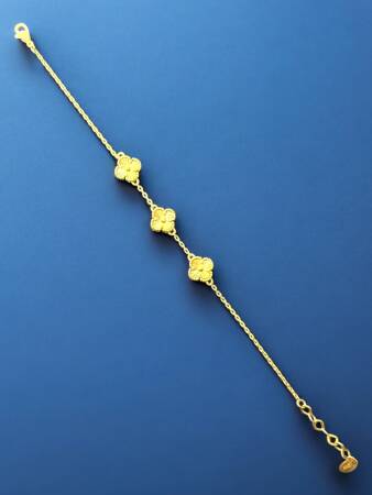 14 Ayar Altın Yonca Kolye ve Bileklik Set - 2