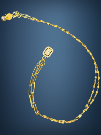 14 Ayar Baget Altın Kolye - 5