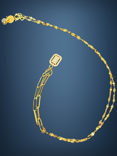 14 Ayar Baget Altın Kolye - 5