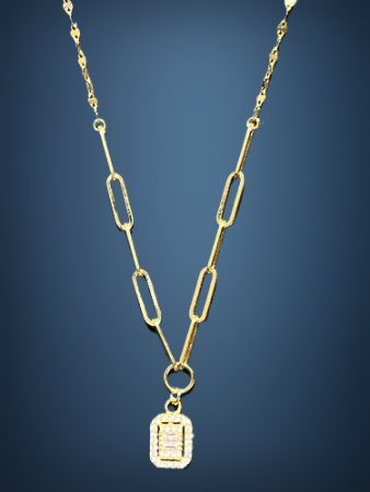 14 Ayar Baget Altın Kolye - 