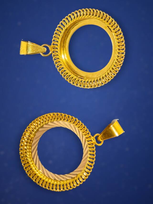 14 Ayar Çeyrek Altın Çerçeve Kolye Ucu - 2