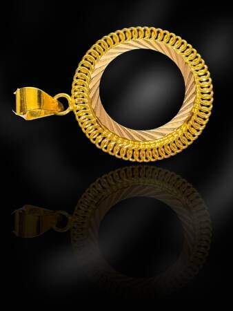 14 Ayar Çeyrek Altın Çerçeve Kolye Ucu - 