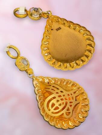 14 Ayar Damla Tuğra Kolye Ucu - 3