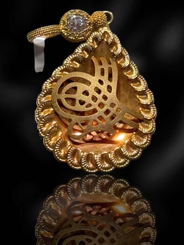 14 Ayar Damla Tuğra Kolye Ucu - 2