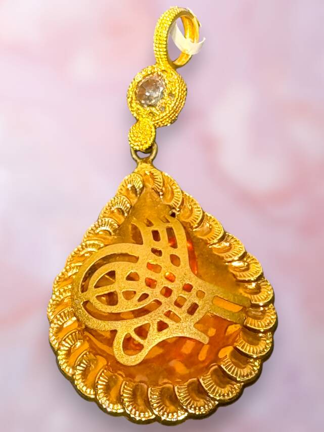 14 Ayar Damla Tuğra Kolye Ucu - 1