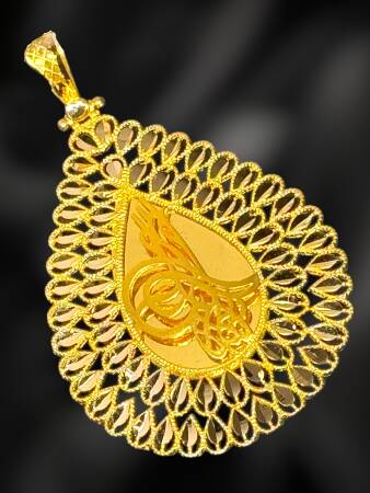 14 Ayar Damla Tuğra Kolye Ucu - 3