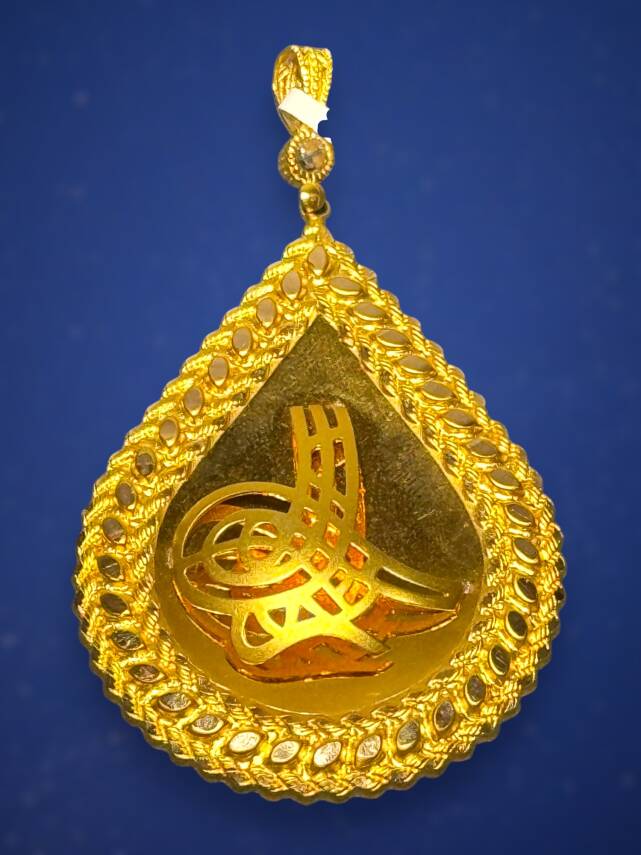 14 Ayar Damla Tuğra Kolye Ucu - 1