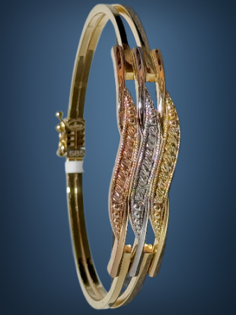 14 Ayar Dorika Toplu Altın Kaburga Kelepçe - 4