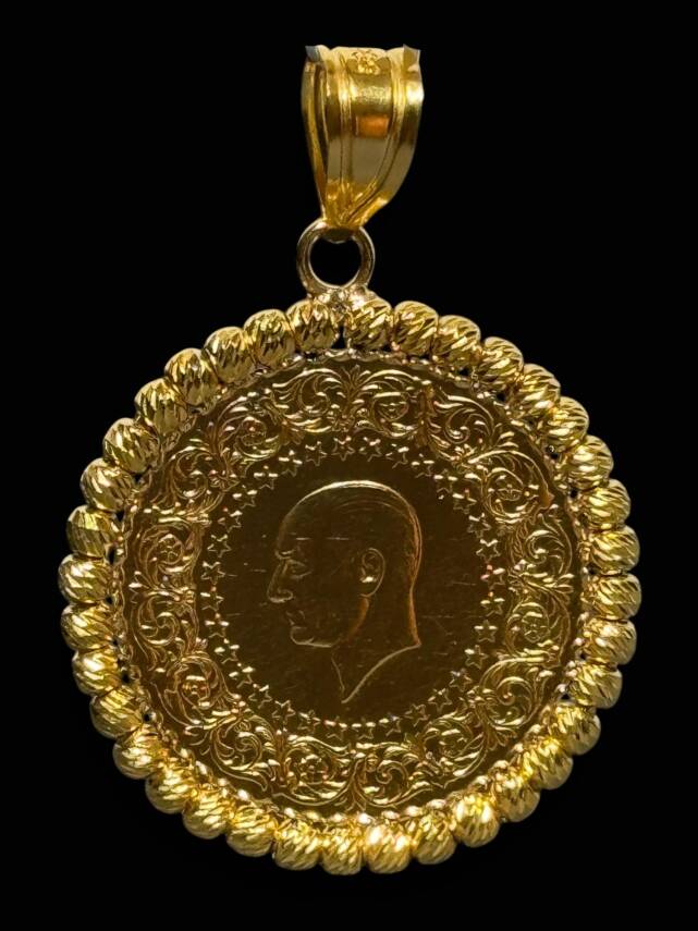 14 Ayar Dorikalı Yarım Altın Kolye Ucu - 1