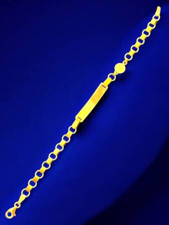 14 Ayar Gülen Yüz Figürlü Plaka Altın Çocuk Künyesi - 5