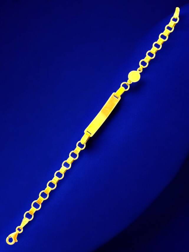 14 Ayar Gülen Yüz Figürlü Plaka Altın Çocuk Künyesi - 5