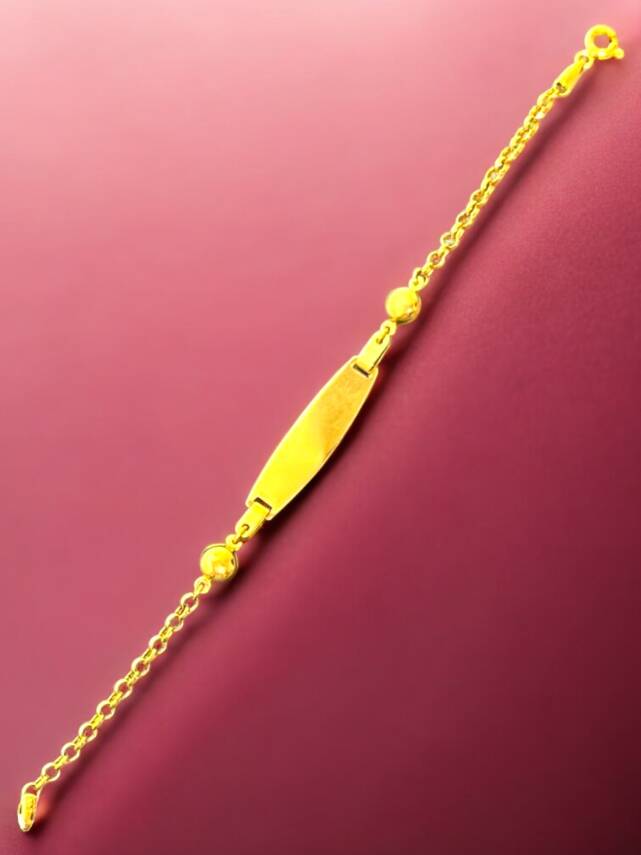 14 Ayar Gülen Yüz Figürlü Plaka Altın Çocuk Künyesi - 4