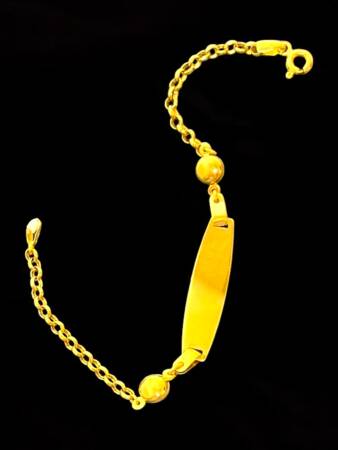 14 Ayar Gülen Yüz Figürlü Plaka Altın Çocuk Künyesi - 7