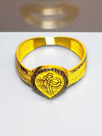 14 Ayar Hasır Tuğra Altın Yüzük - 6