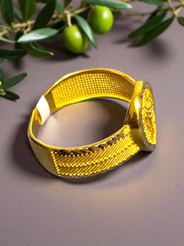 14 Ayar Hasır Tuğra Altın Yüzük - 4