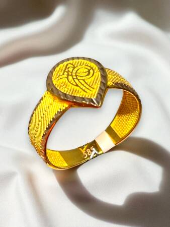14 Ayar Hasır Tuğra Altın Yüzük - 8