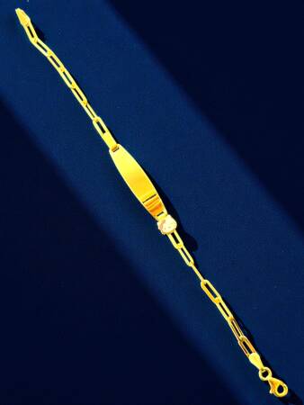 14 Ayar Hello Kitty Figürlü Altın Plaka Çocuk Künyesi - 