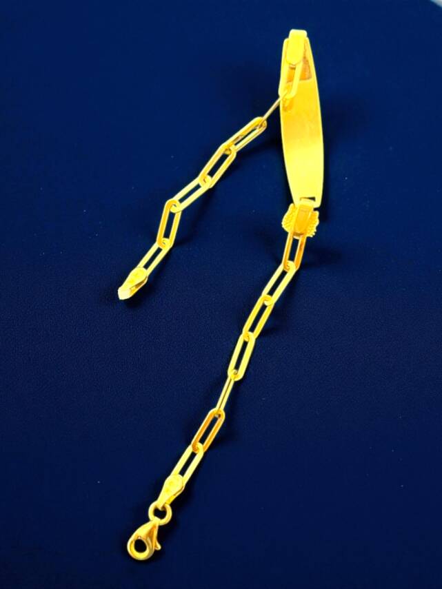 14 Ayar Hello Kitty Figürlü Altın Plaka Çocuk Künyesi - 6