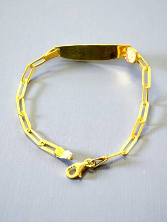 14 Ayar Hello Kitty Figürlü Altın Plaka Çocuk Künyesi - 2