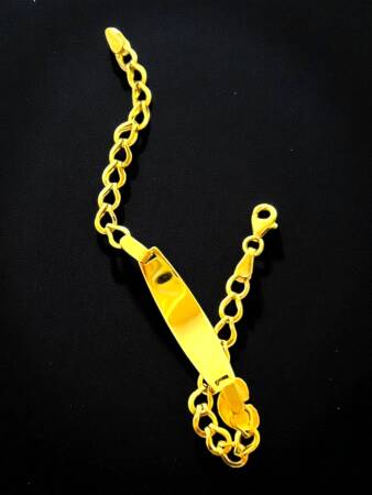 14 Ayar Gökkuşağı Figürlü Altın Plaka Çocuk Künyesi - 2