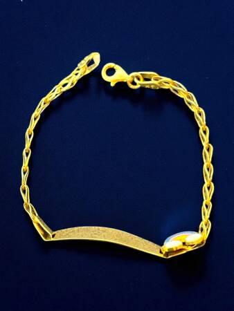 14 Ayar Gökkuşağı Figürlü Altın Plaka Çocuk Künyesi - 6