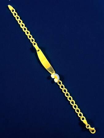 14 Ayar Gökkuşağı Figürlü Altın Plaka Çocuk Künyesi - 