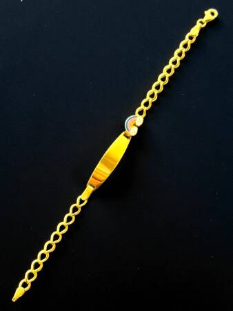 14 Ayar Gökkuşağı Figürlü Altın Plaka Çocuk Künyesi - 5