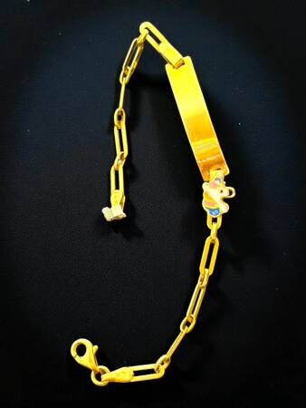 14 Ayar Unicorn Figürlü Altın Plaka Çocuk Künyesi - 5