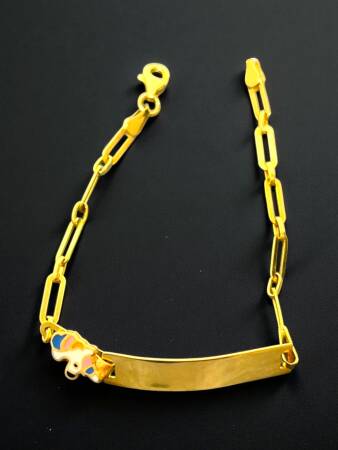 14 Ayar Unicorn Figürlü Altın Plaka Çocuk Künyesi - 7