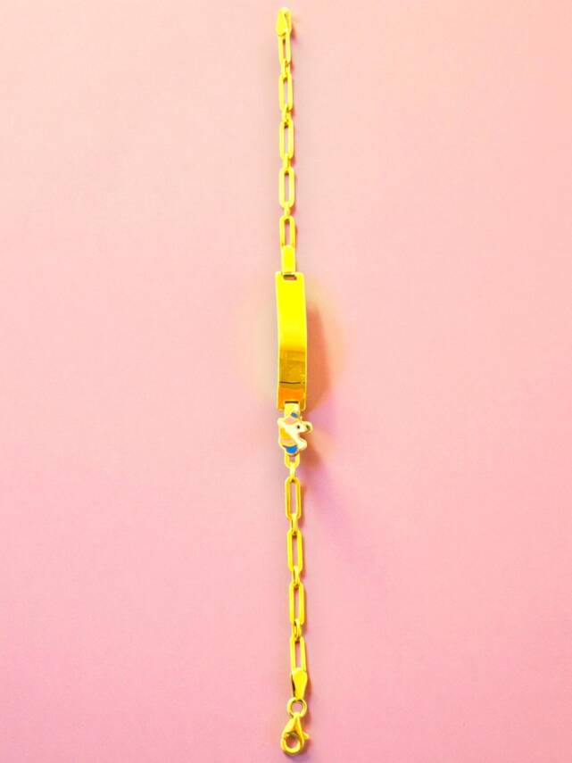 14 Ayar Unicorn Figürlü Altın Plaka Çocuk Künyesi - 4