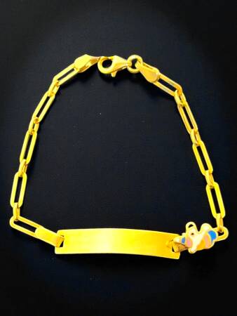 14 Ayar Unicorn Figürlü Altın Plaka Çocuk Künyesi - 8