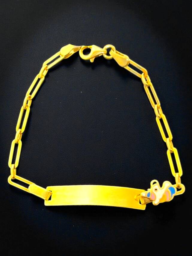 14 Ayar Unicorn Figürlü Altın Plaka Çocuk Künyesi - 8