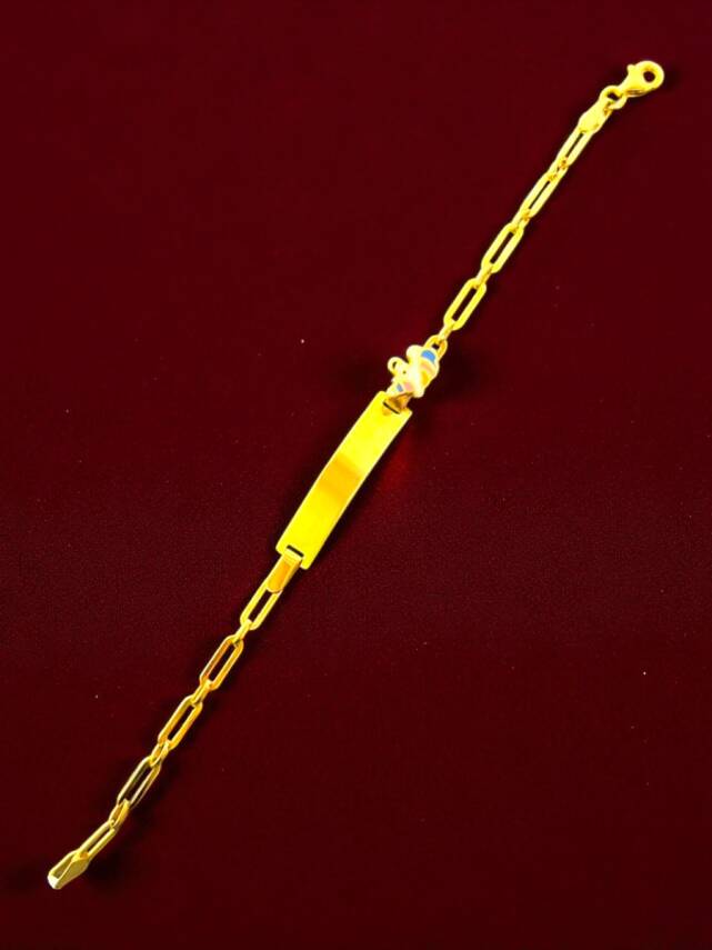 14 Ayar Unicorn Figürlü Altın Plaka Çocuk Künyesi - 9